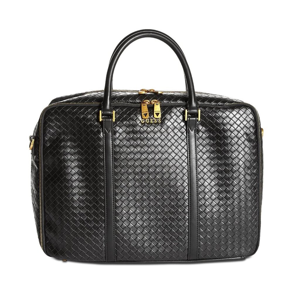 Guess Men's Crocodile Embossed Faux-Leather Evening Bag Black OS B4HP $150